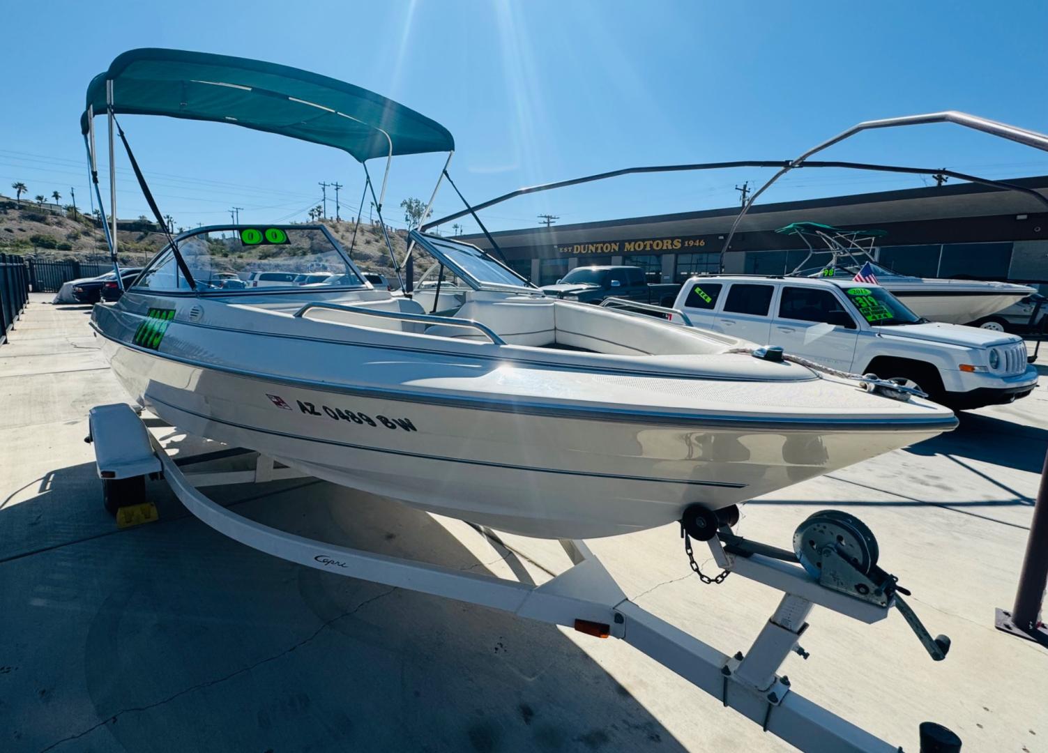 2000 Bayliner Capri 1950 , located at 2190 Hwy 95, Bullhead City, AZ, 86442, (928) 704-0060, 0.000000, 0.000000 - 2000 Bayliner capri . Recently serviced . New Bimini top . New trailer tires . Super clean for the year . Everything works . - Photo#2